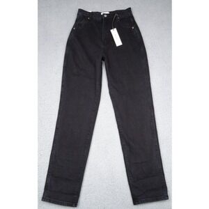 Rollas Womens Jeans Size 27‎ Black Elle Super High Rise Relaxed Straight Leg NWT